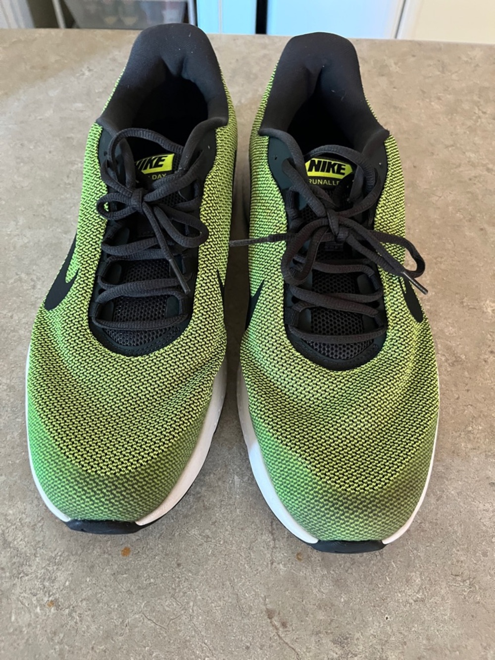 Nike Green and Black Knit Running Sneakers